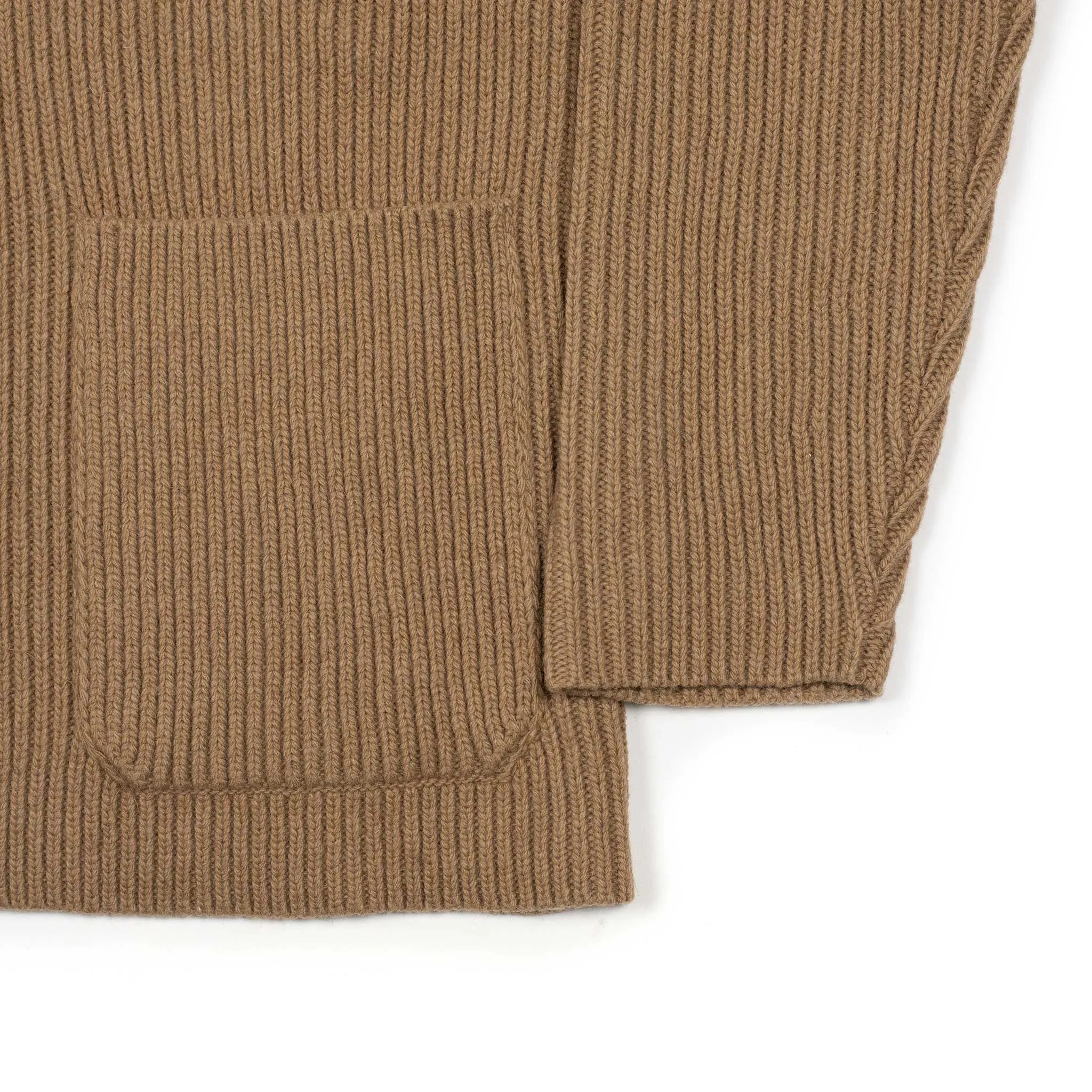 Aamone knit cardigan jacket in camel color wool