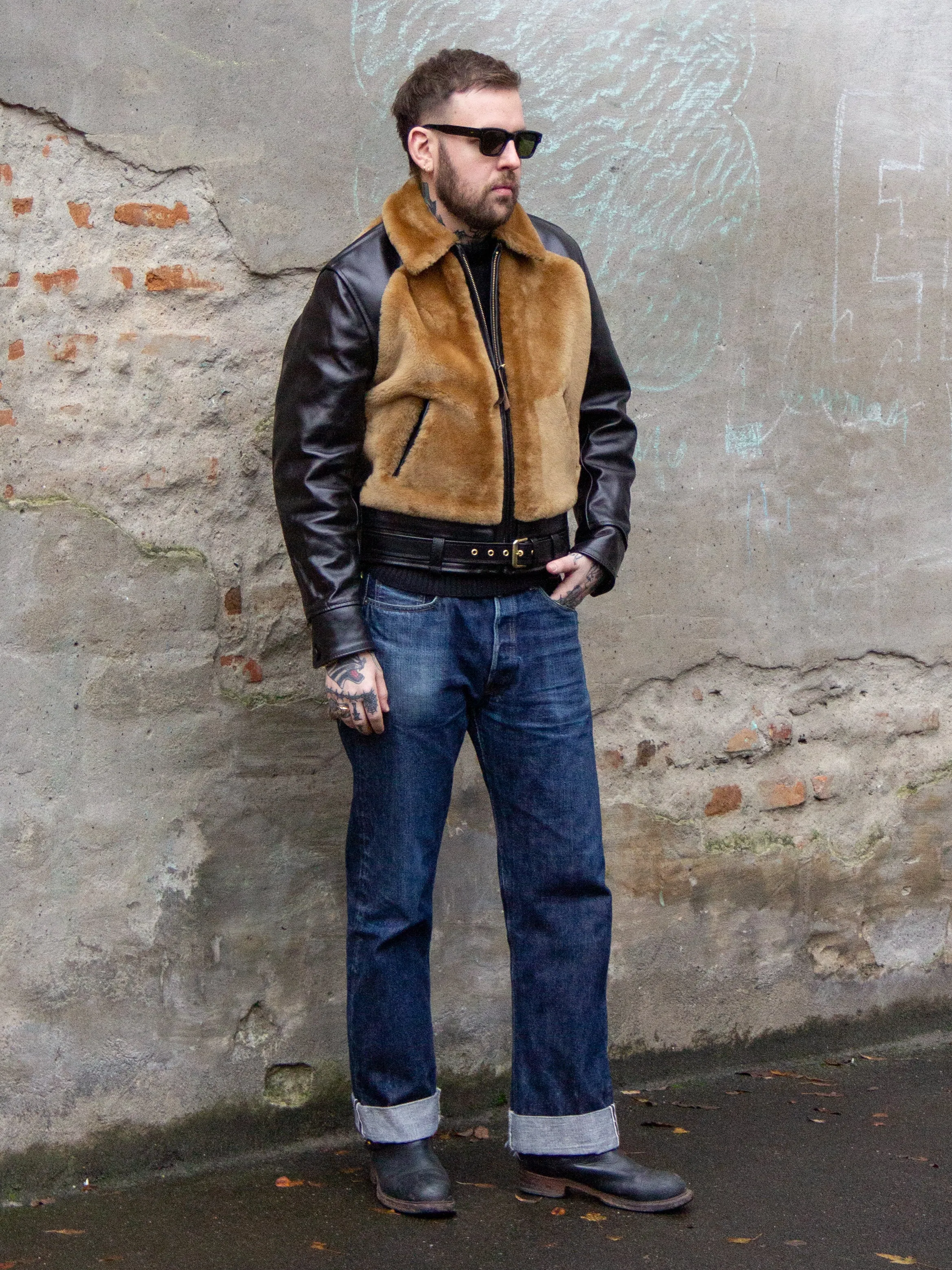 Aero Leather Clothing, Grizzly, Black Chromexcel Horsehide (MTO)