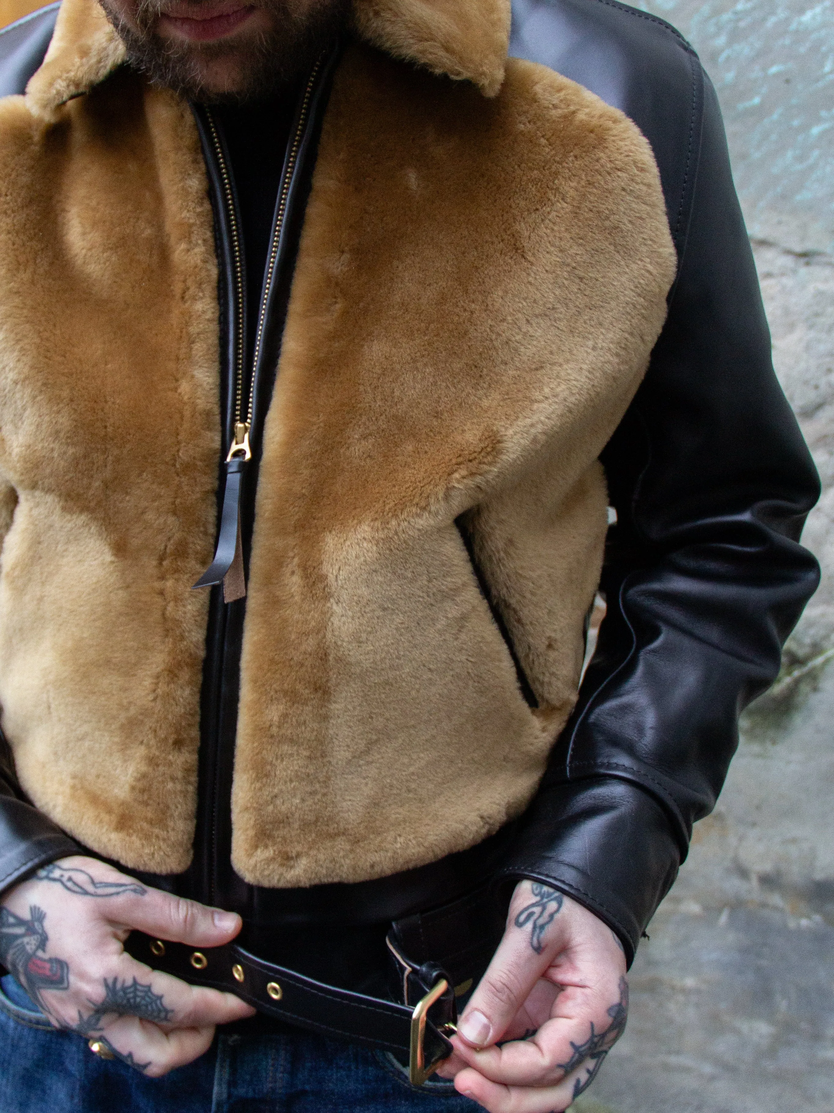 Aero Leather Clothing, Grizzly, Black Chromexcel Horsehide (MTO)