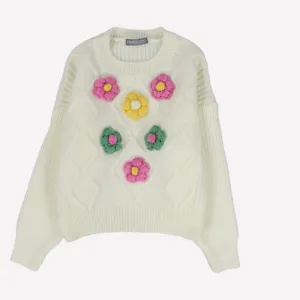 Colorful Flowers Long-Sleeved Pullover