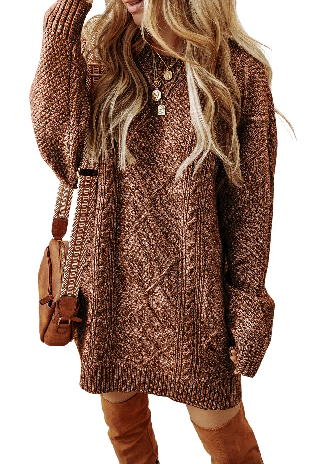 Faith Cable Knit Sweater Dresses