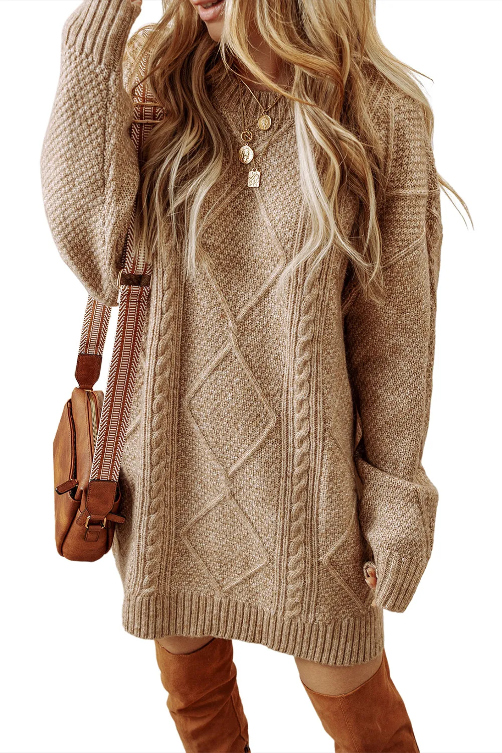 Faith Cable Knit Sweater Dresses