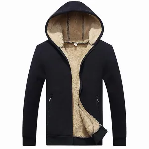 Fleece Lining Thermal Zip Up Hoodies