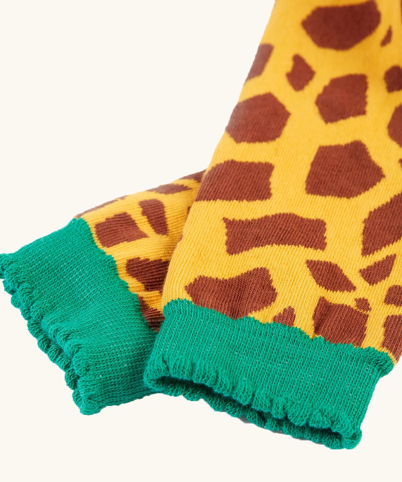 Frugi Little Knitted Leggings - Giraffe