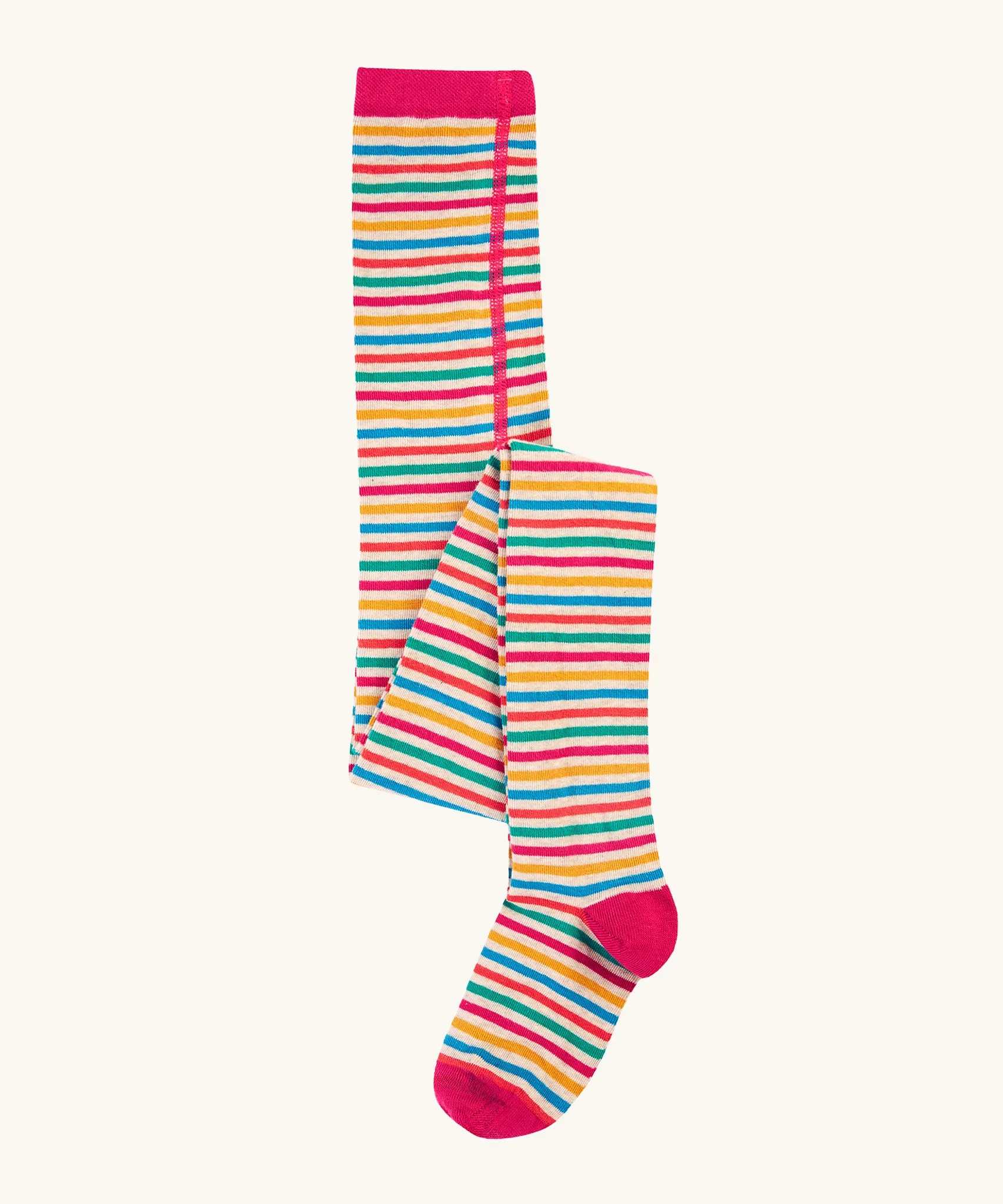 Frugi Norah Tights - Lingonberry Multi-Stripe