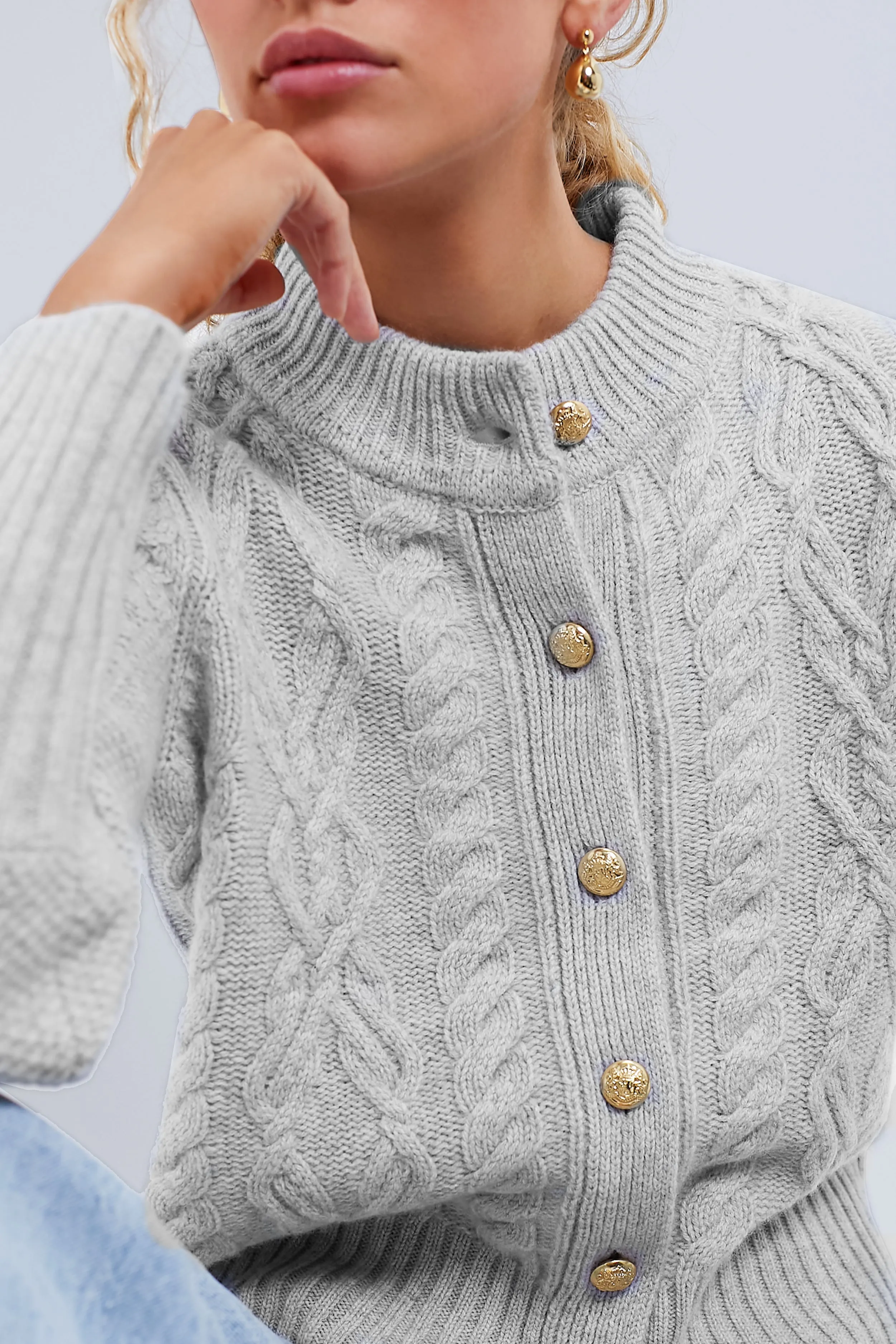 Gray Cashmere Colette Cardigan