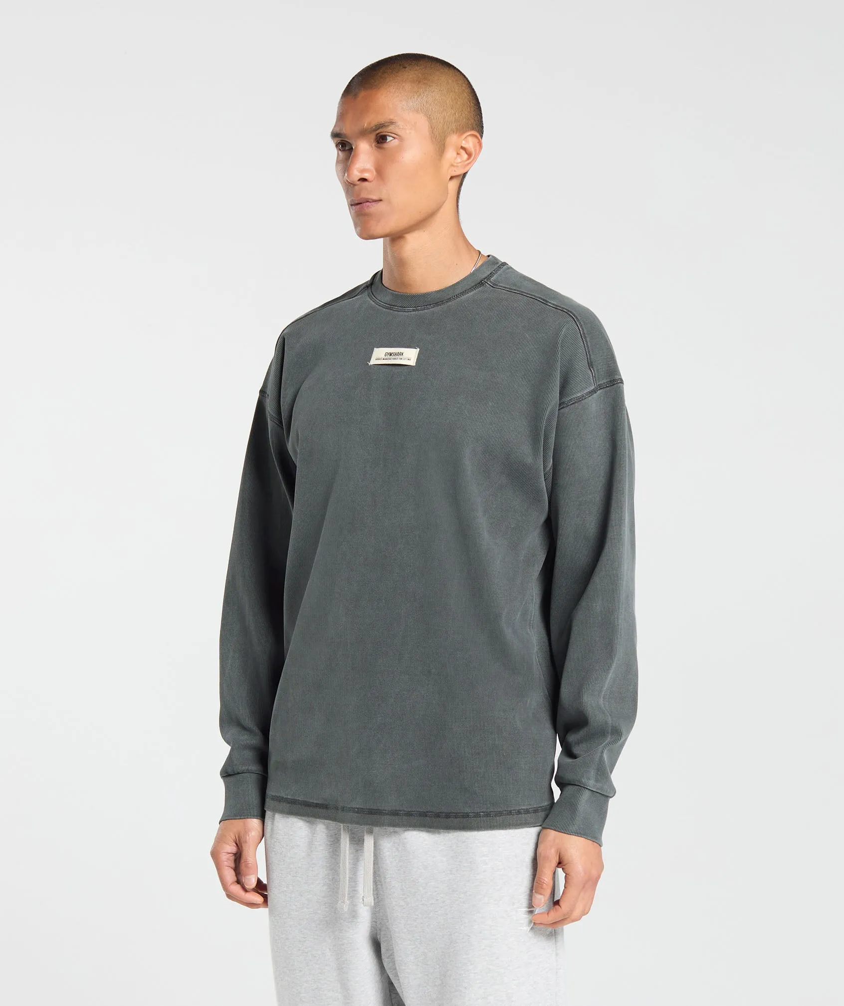 Gymshark Heavyweight Rib Crew - Asphalt Grey