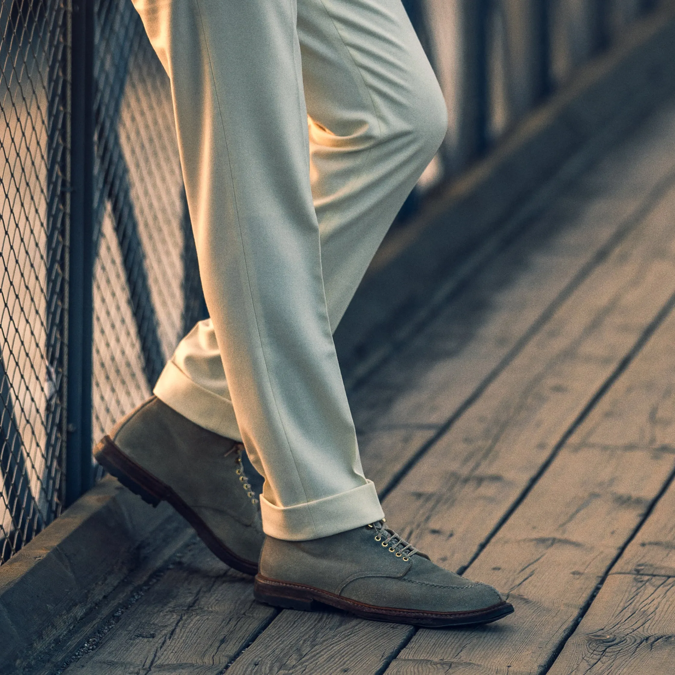 Ivory flannel trousers