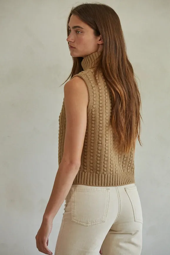 Knit Sweater Cable Ribbed Pullover Vest