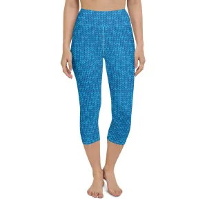 Knitted Print Pattern Yoga Capris