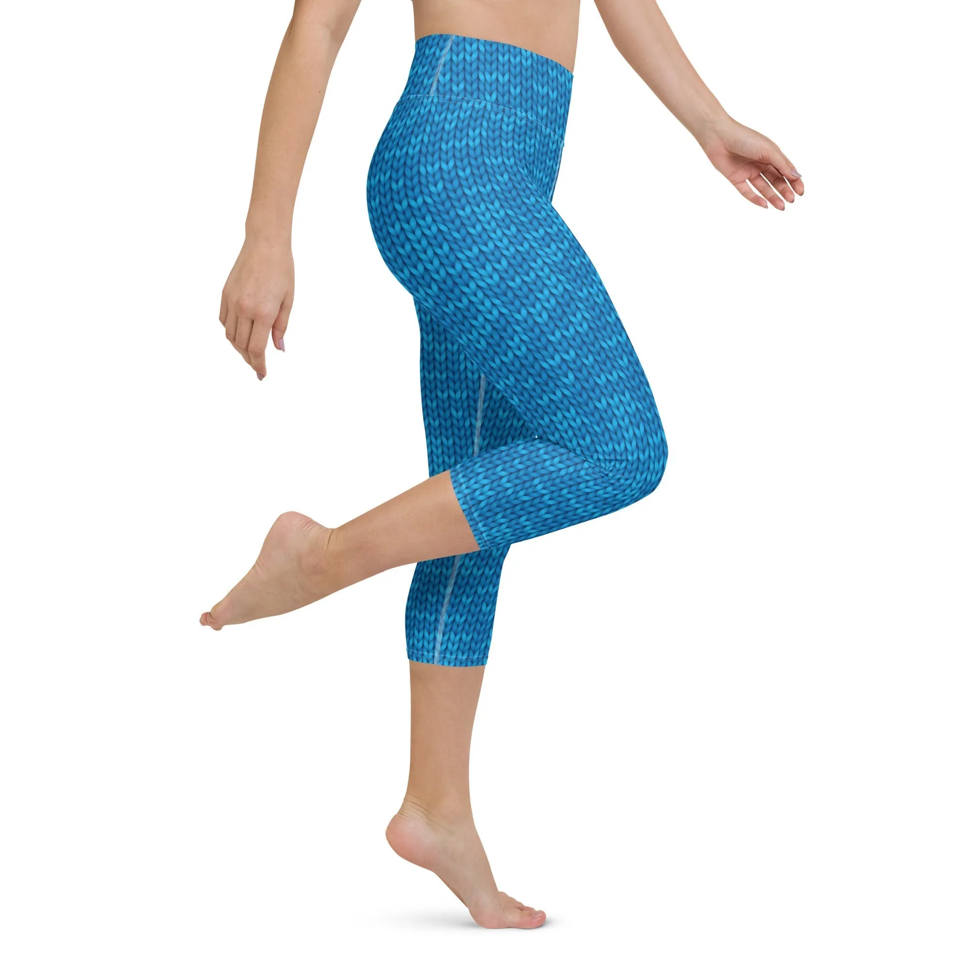 Knitted Print Pattern Yoga Capris