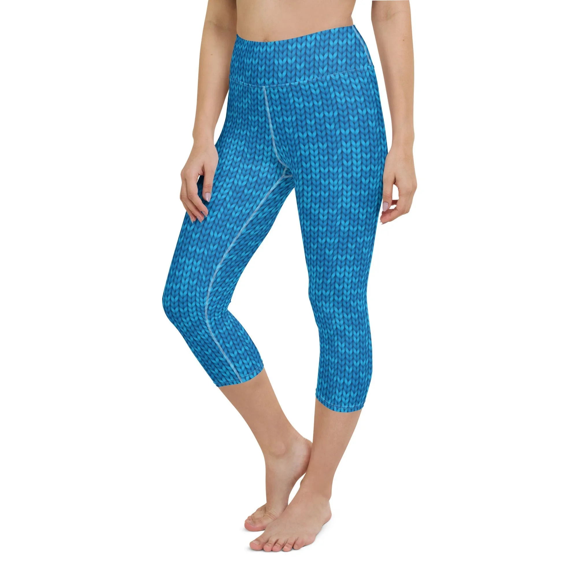 Knitted Print Pattern Yoga Capris