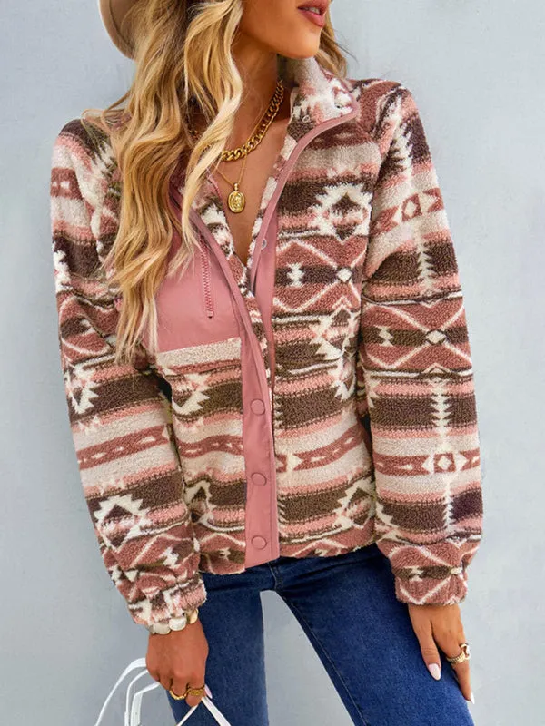 Native-Inspired Fleece Jacket for Casual Days