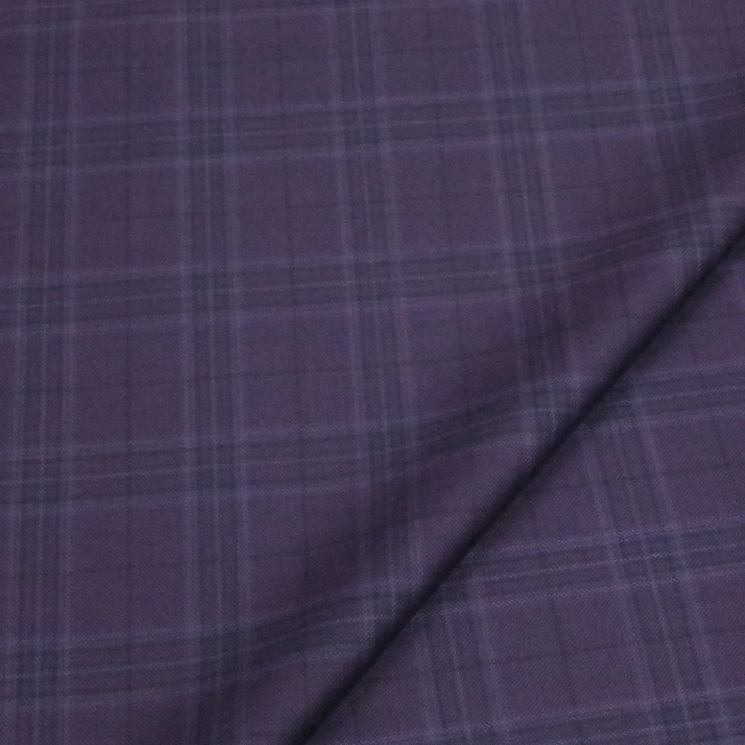 Navy Windowpane Plaid Dormeuil Privé Wool Luxury Fabric