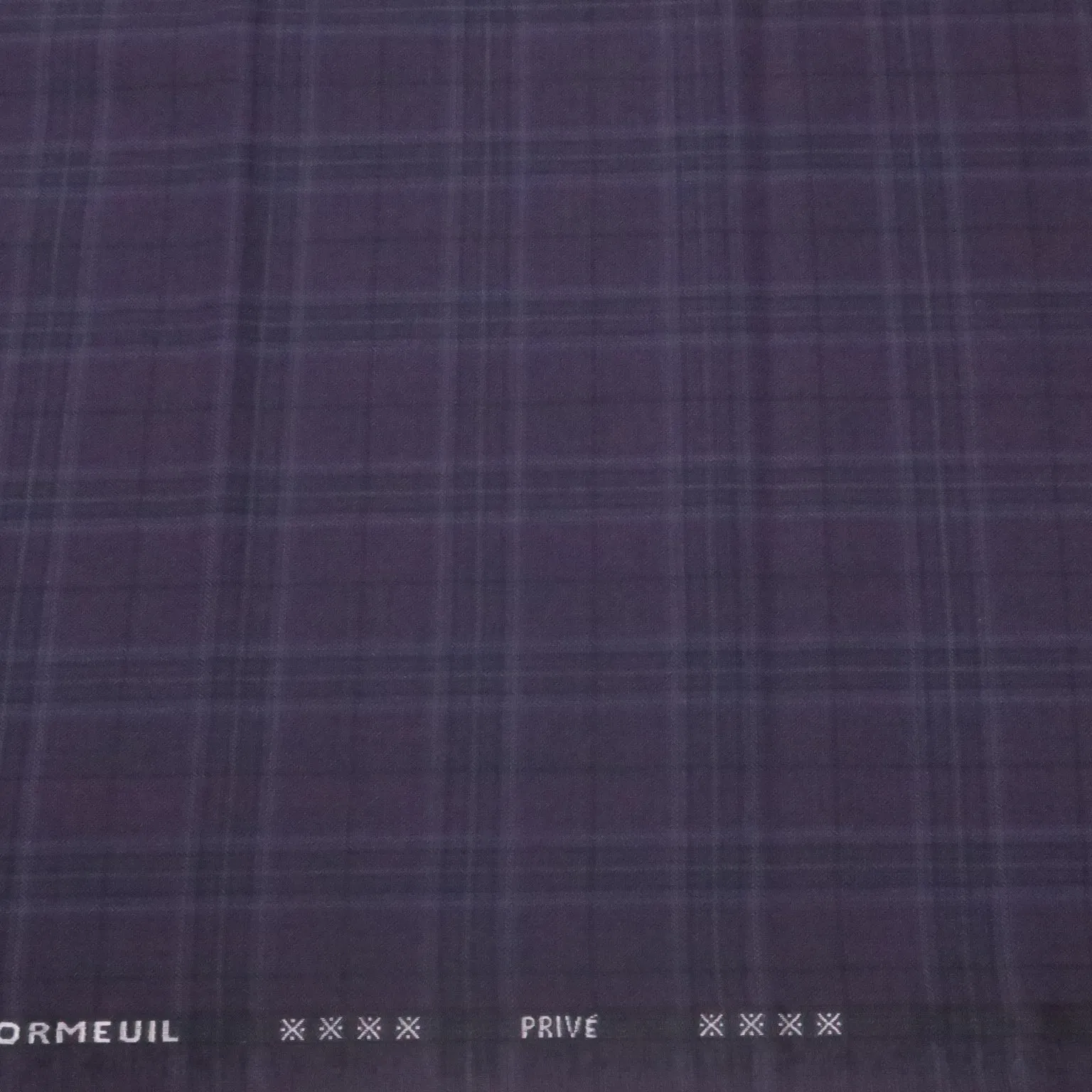 Navy Windowpane Plaid Dormeuil Privé Wool Luxury Fabric