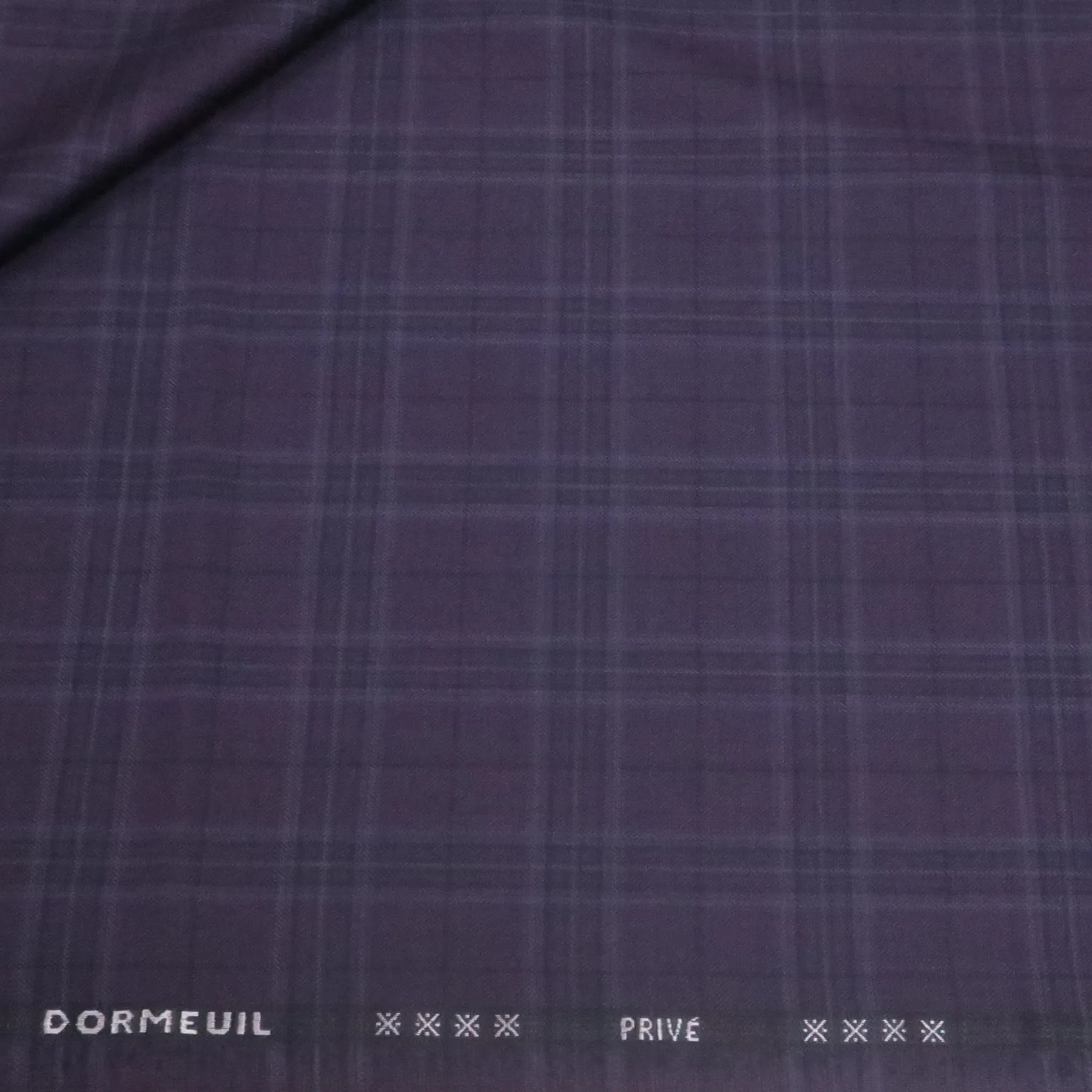 Navy Windowpane Plaid Dormeuil Privé Wool Luxury Fabric