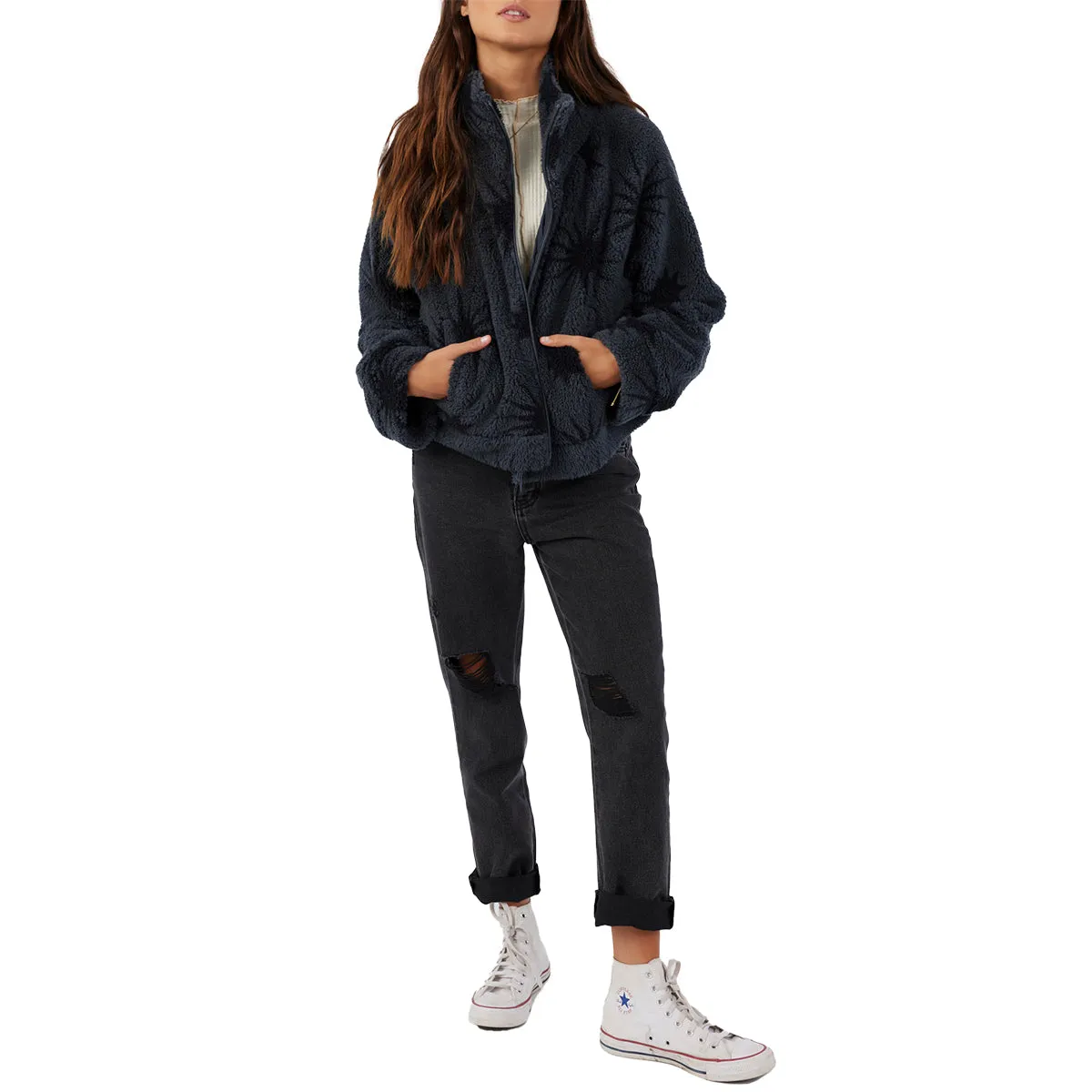 O'Neill Women's Rori High Pile Fleece Cropped Zip Jacket