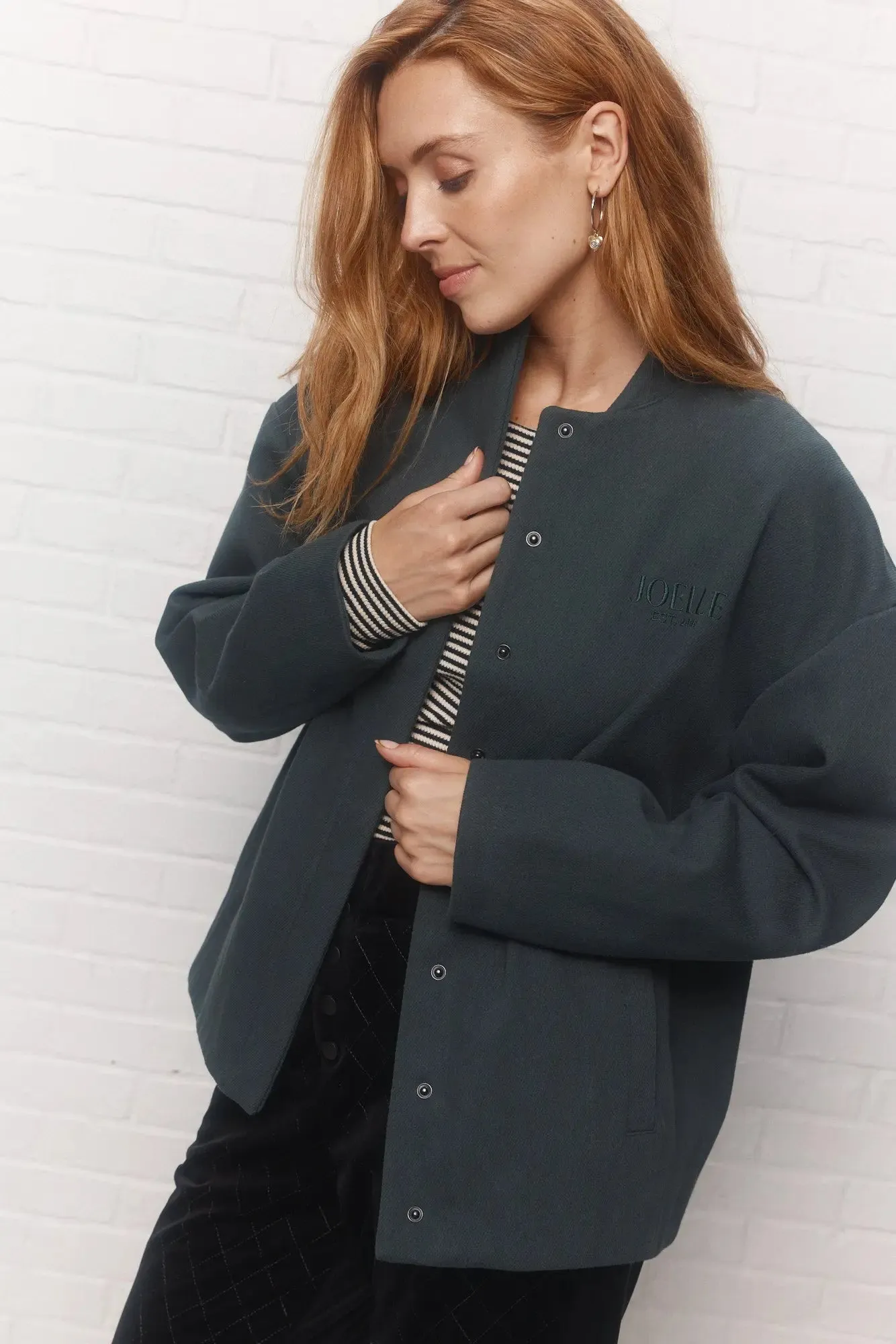 Rudy | Manteau col teddy vert foncé