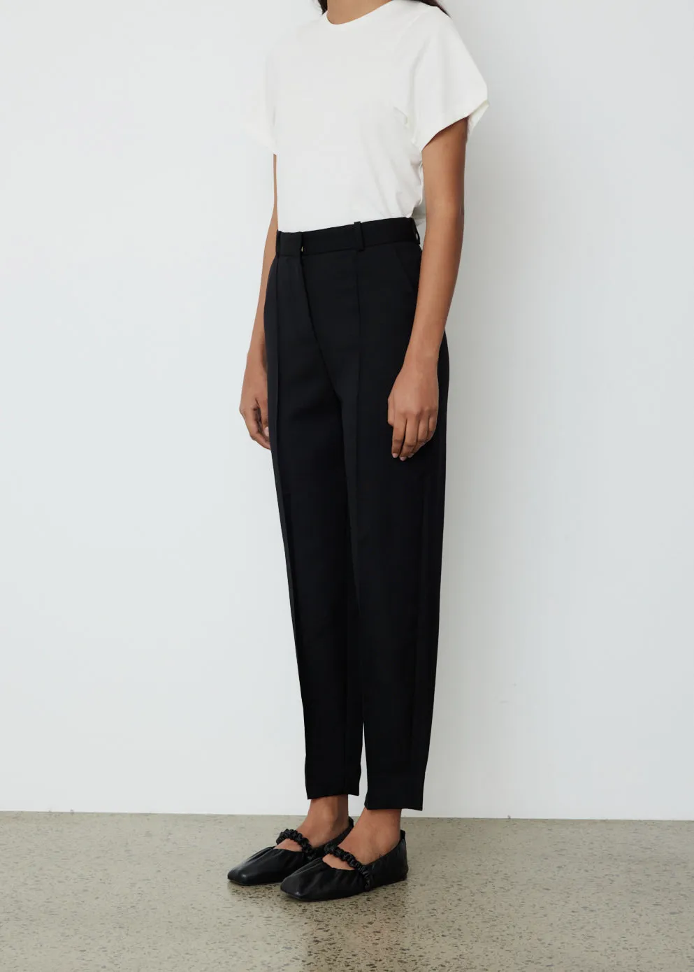 Sewn Pleat Wool Trousers