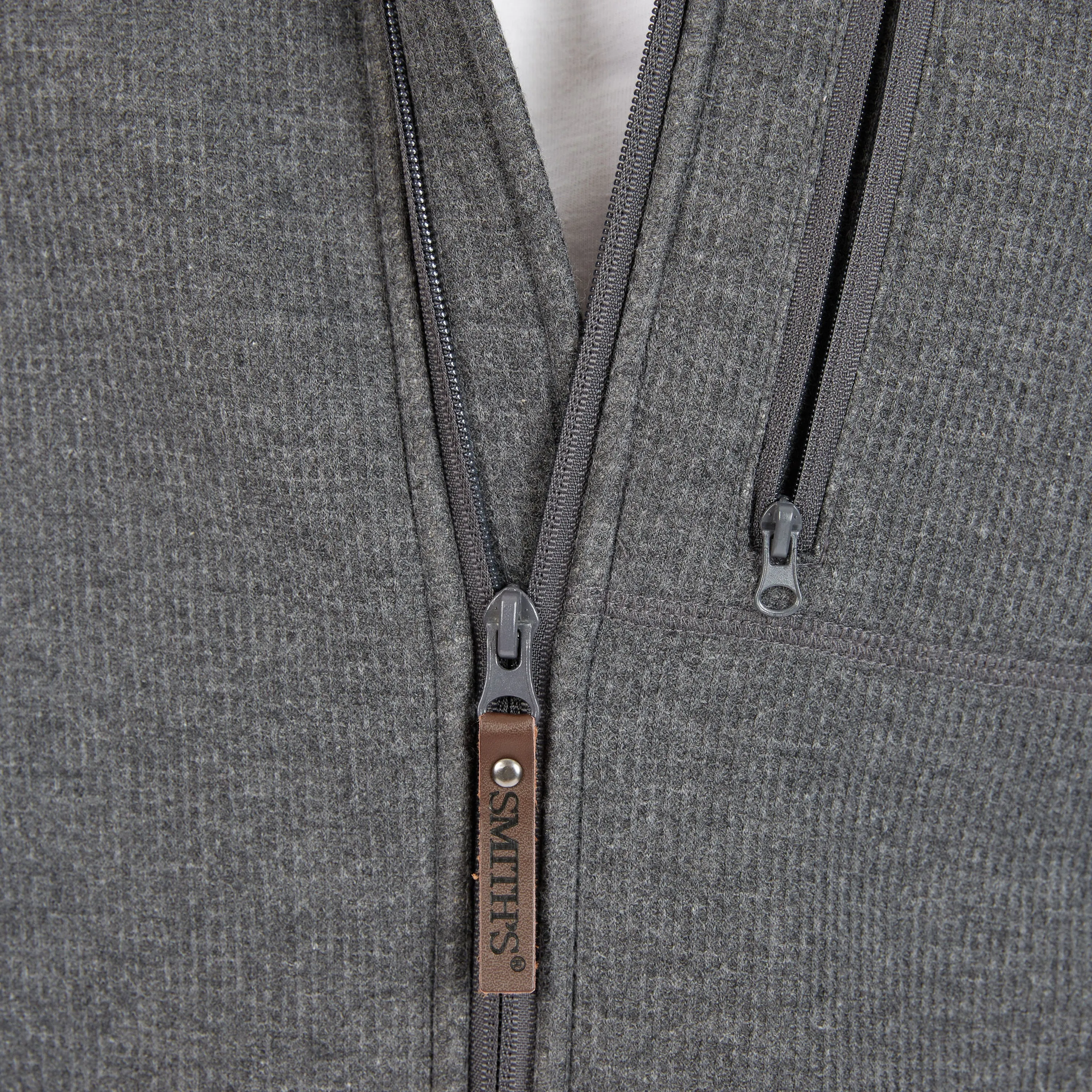 SHERPA-LINED HEATHERED THERMAL HOODED FULL-ZIP SHIRT-JACKET