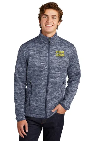 Sport-Tek PosiCharge Electric Heather Custom Soft Shell Jackets, True Navy Electric