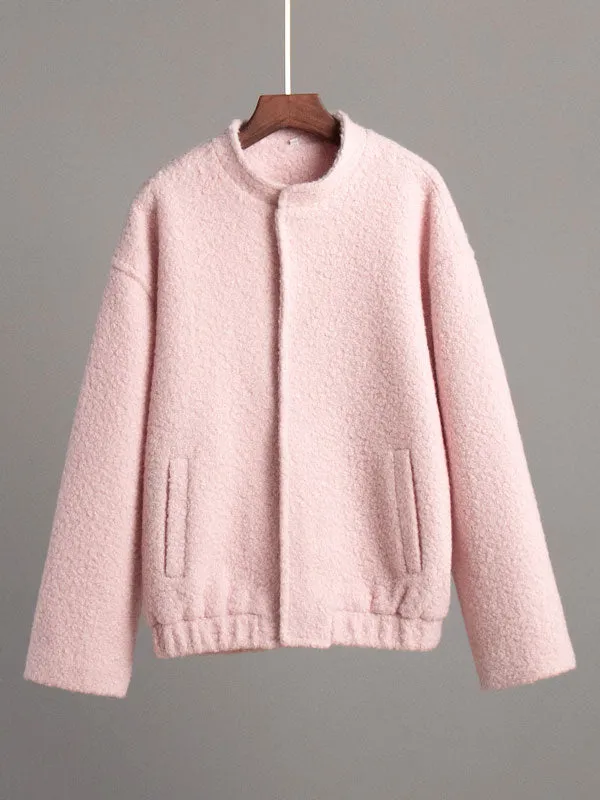 Stand Collar Fleece Teddy Jacket