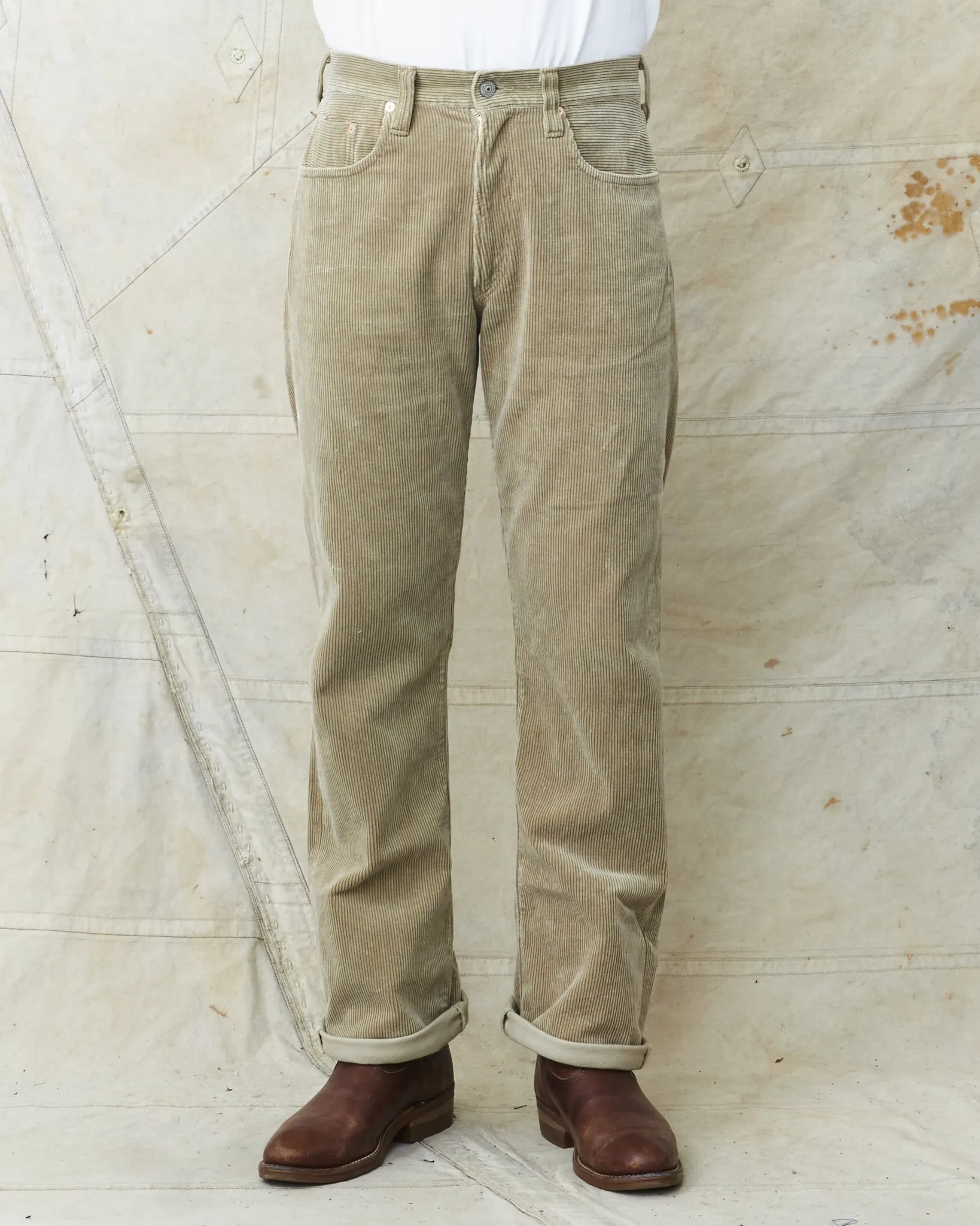 Sugar Cane 9W Corduroy 5-Pocket Pants 1947 Model Beige SC42422