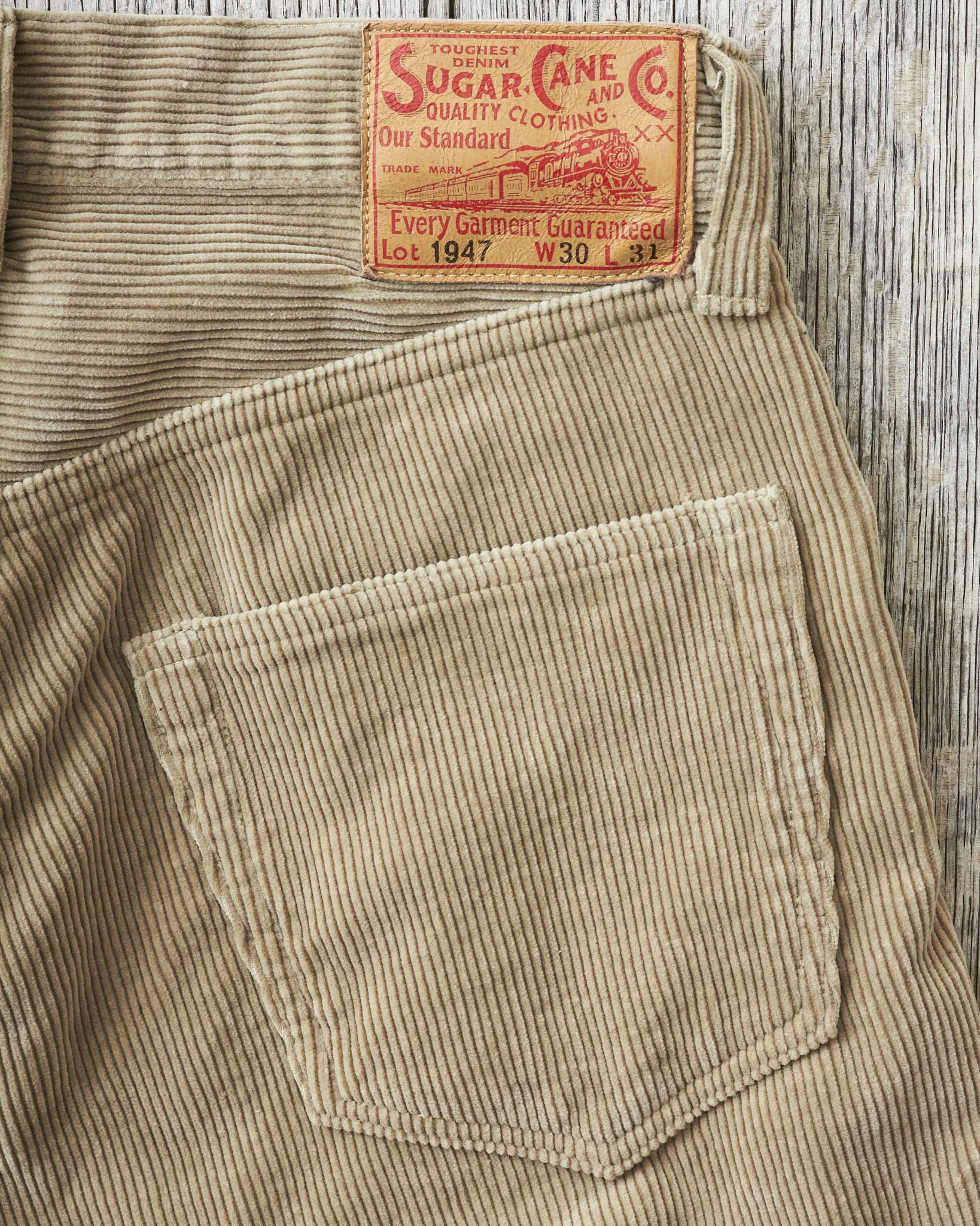 Sugar Cane 9W Corduroy 5-Pocket Pants 1947 Model Beige SC42422