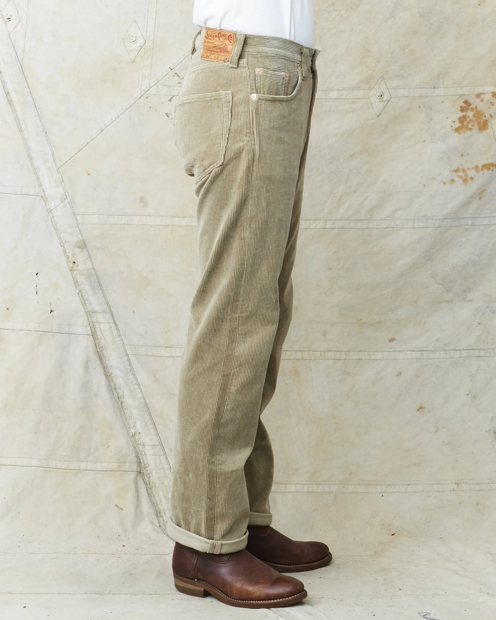 Sugar Cane 9W Corduroy 5-Pocket Pants 1947 Model Beige SC42422