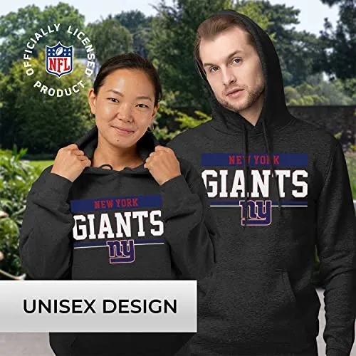 Team Fan Apparel NFL Adult Gameday Charcoal Hooded Sweatshirt - Cotton & Polyester - Stay Warm & Represent Your Team in Style (New York Giants - Black, Adult X-Large)