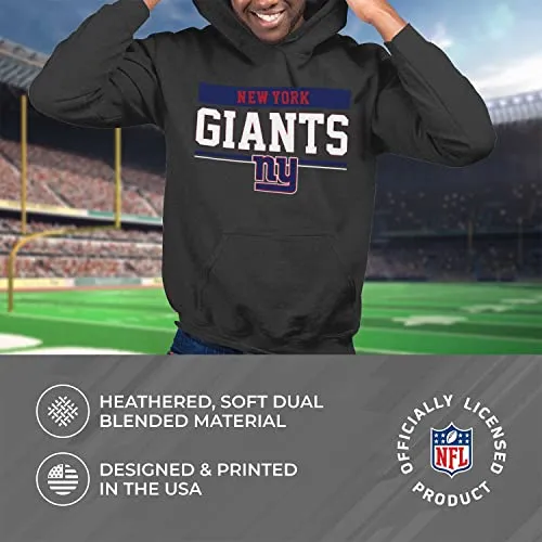 Team Fan Apparel NFL Adult Gameday Charcoal Hooded Sweatshirt - Cotton & Polyester - Stay Warm & Represent Your Team in Style (New York Giants - Black, Adult X-Large)