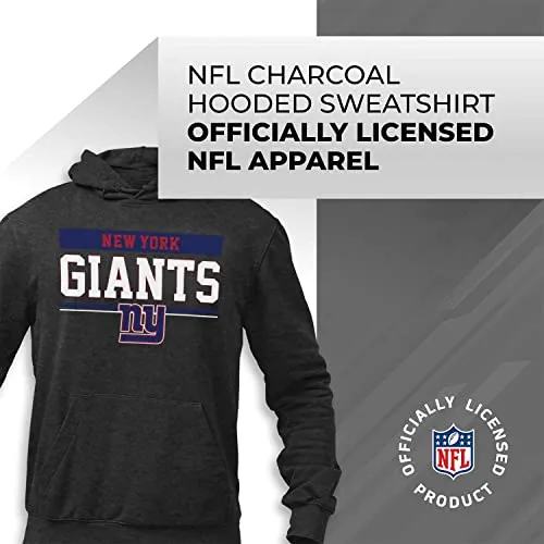 Team Fan Apparel NFL Adult Gameday Charcoal Hooded Sweatshirt - Cotton & Polyester - Stay Warm & Represent Your Team in Style (New York Giants - Black, Adult X-Large)