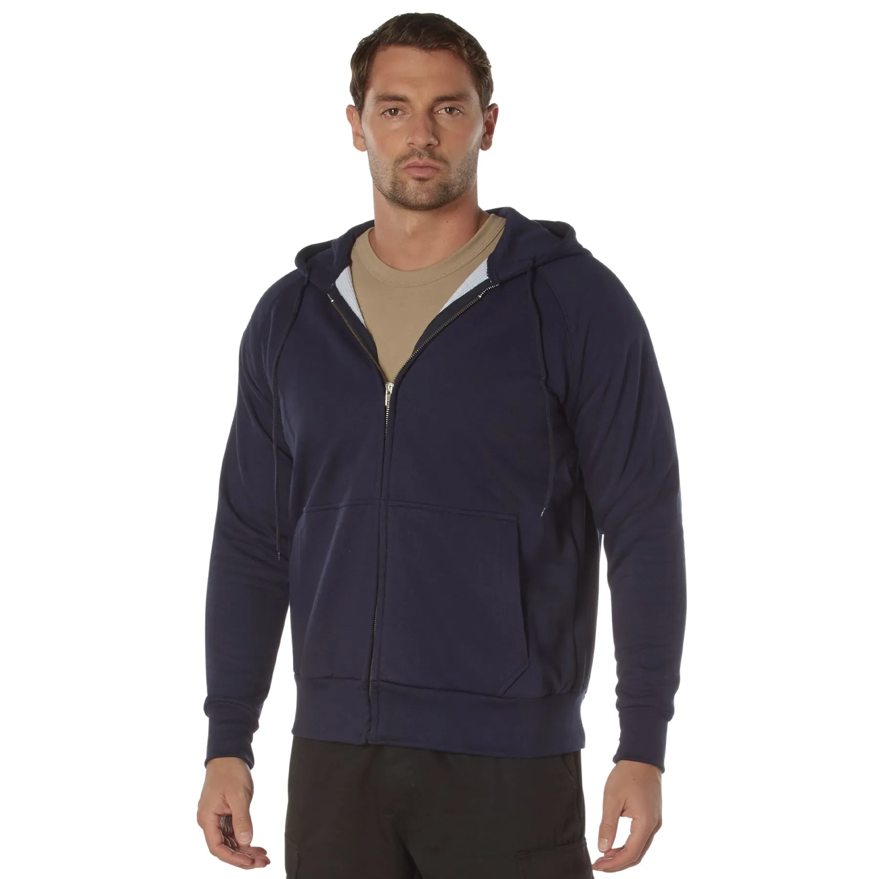 Thermal-Lined Zipper Hooded Sweatshirts