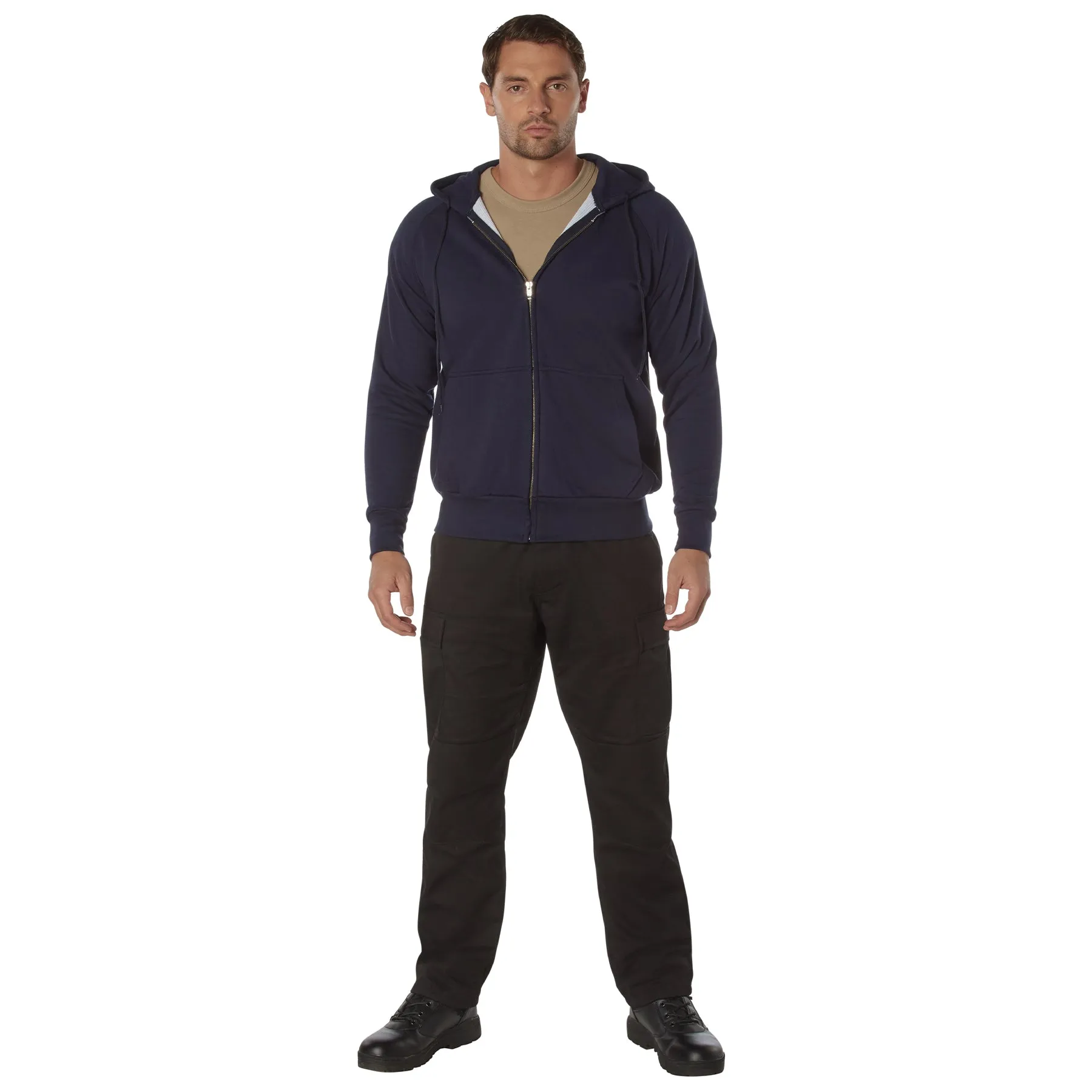 Thermal-Lined Zipper Hooded Sweatshirts