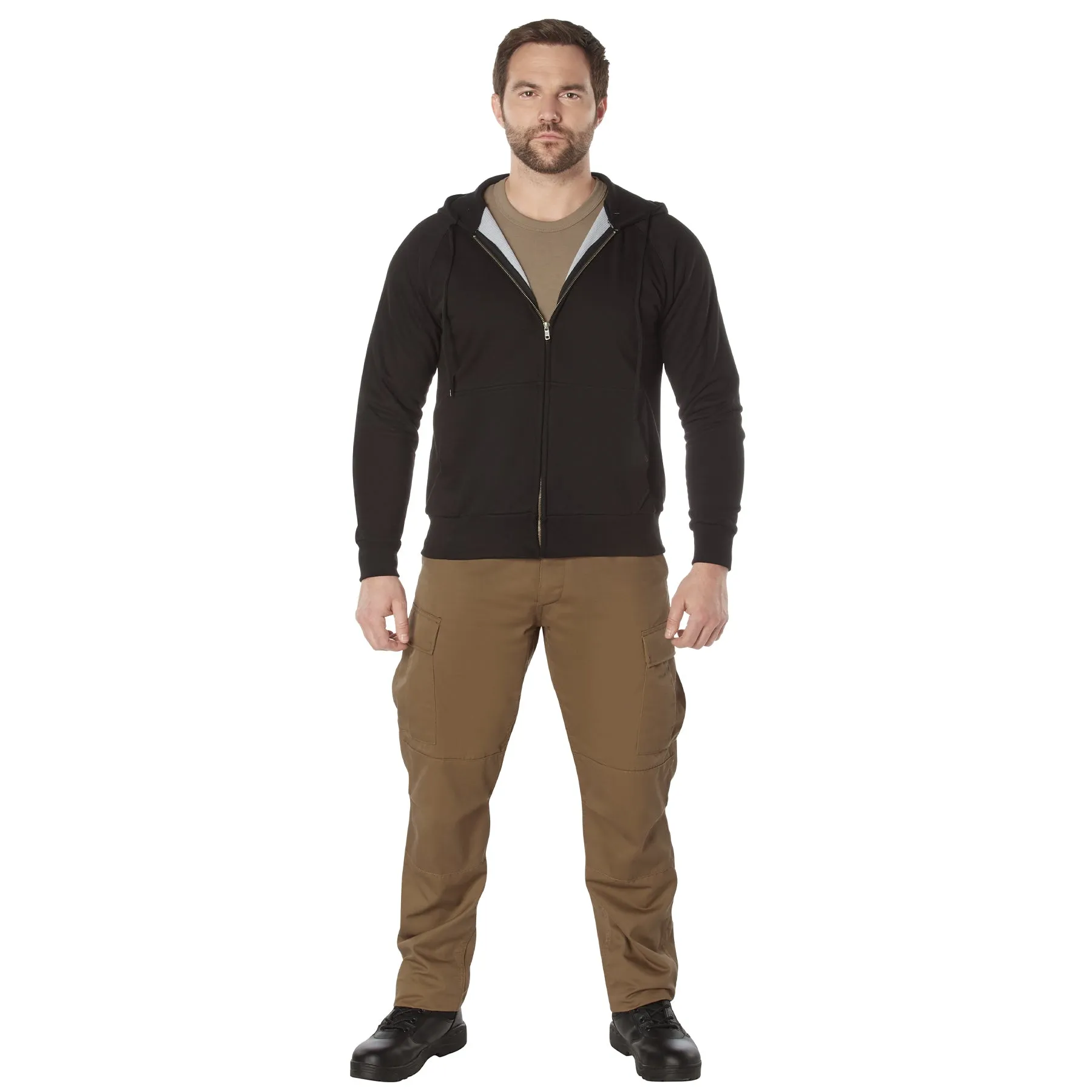 Thermal-Lined Zipper Hooded Sweatshirts