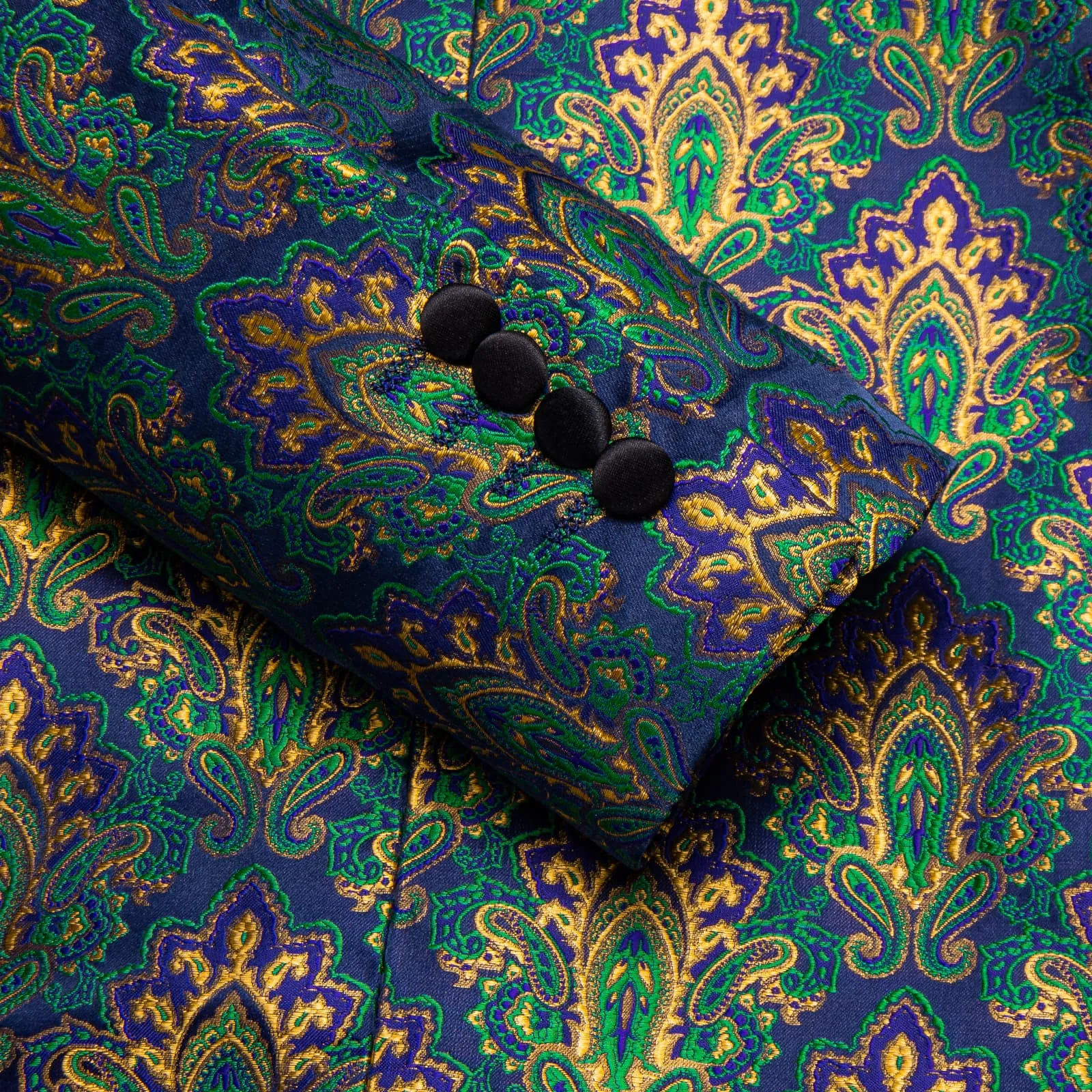 Ties2you Dress Suit Blue Green Paisley Shawl Collar Silk Prom Suit for Men