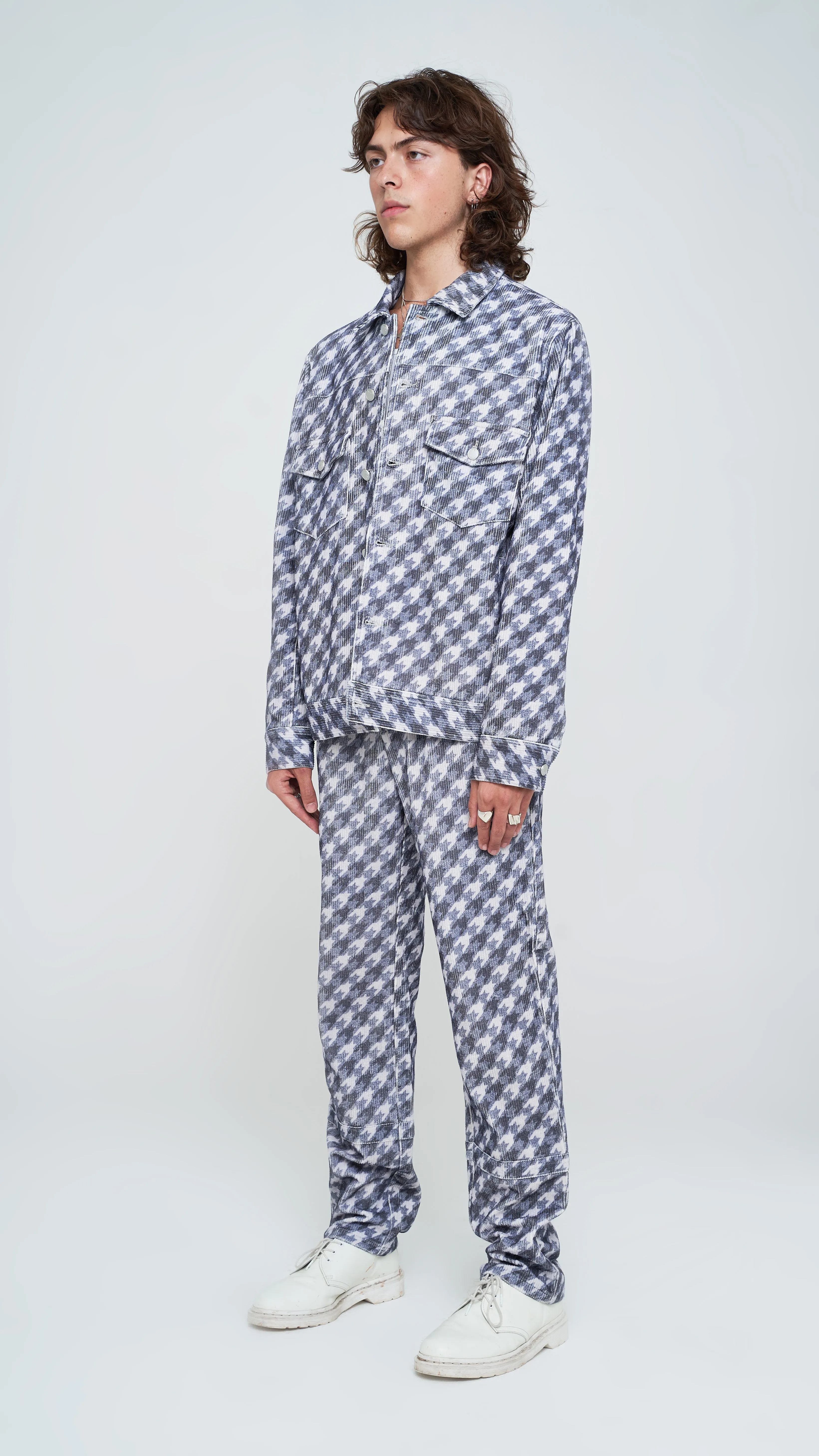 Trompe L'oeil Corduroy Houndstooth Pants