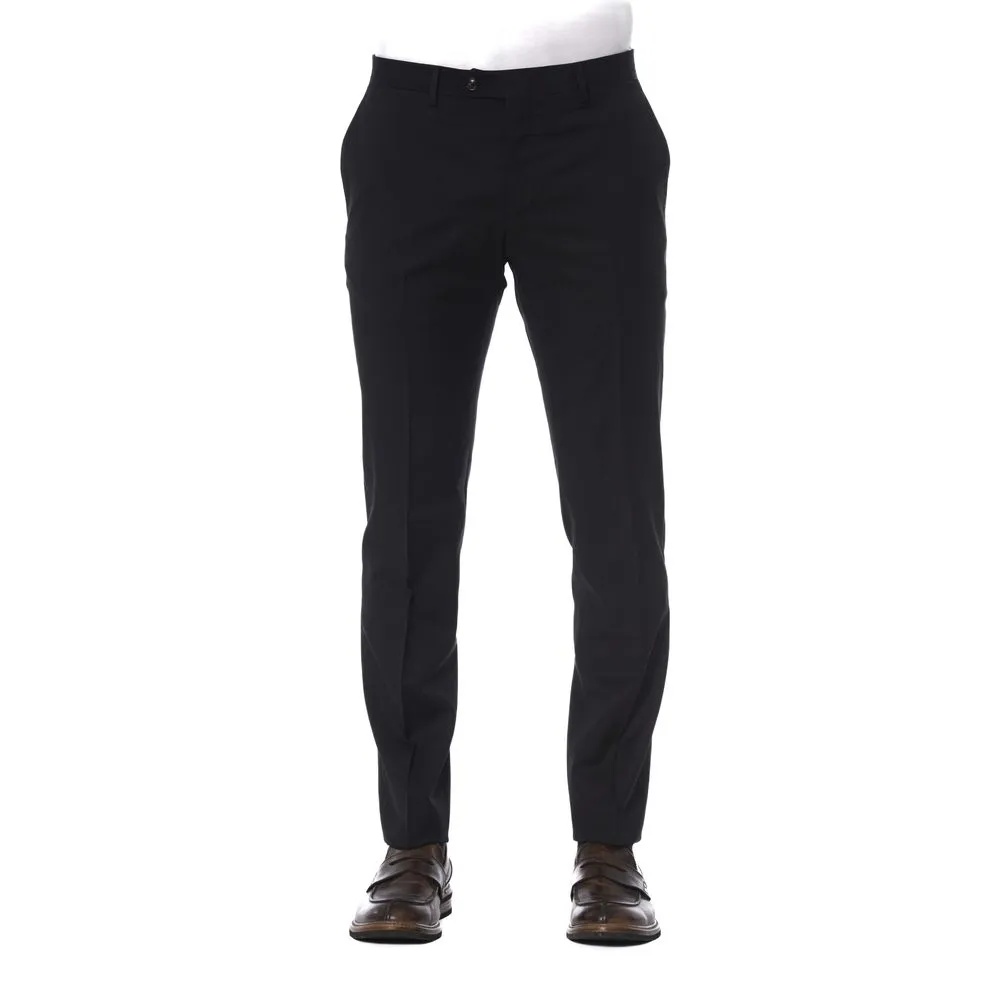 Trussardi Black Virgin Wool Men Trouser