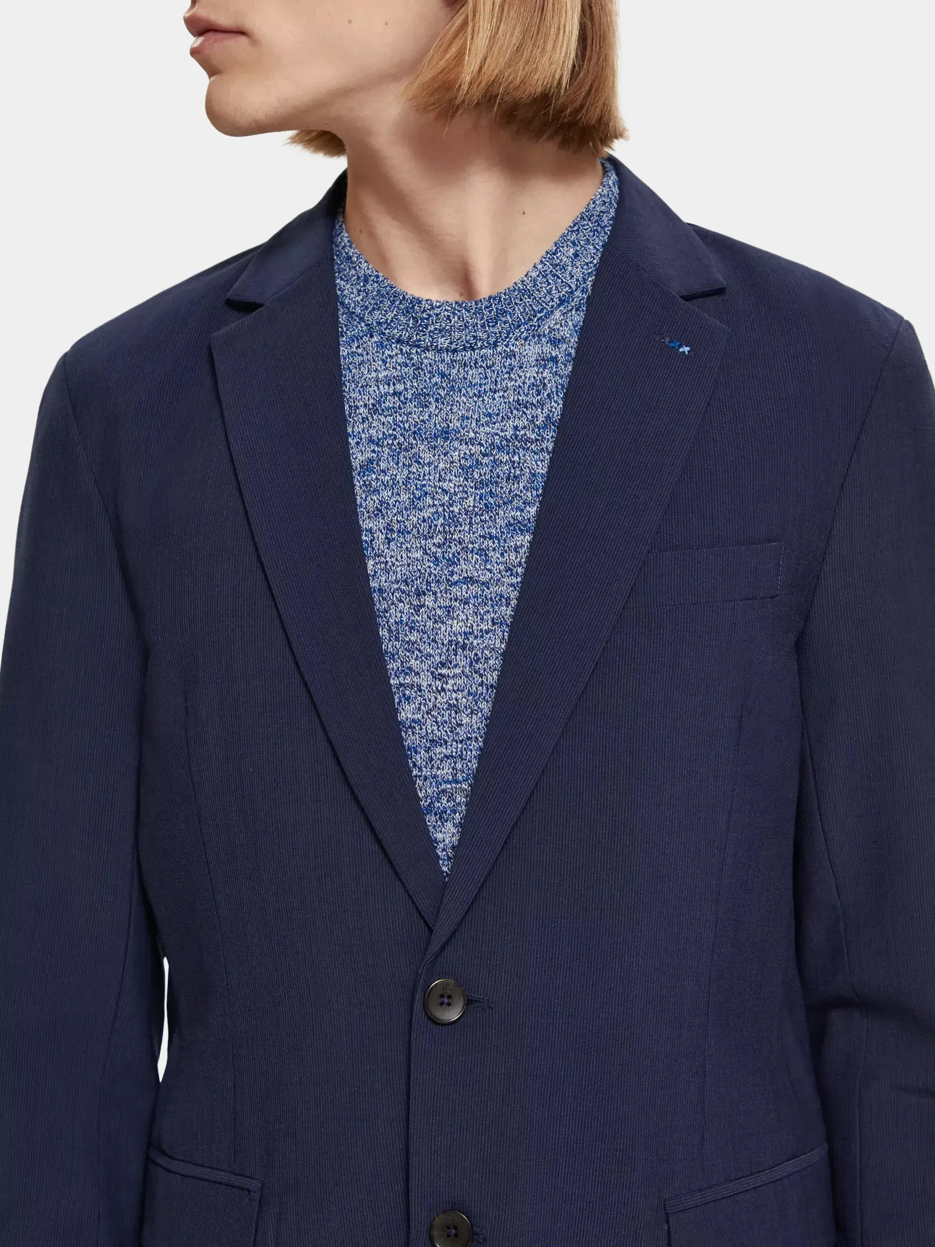 Wool-blend seersucker blazer