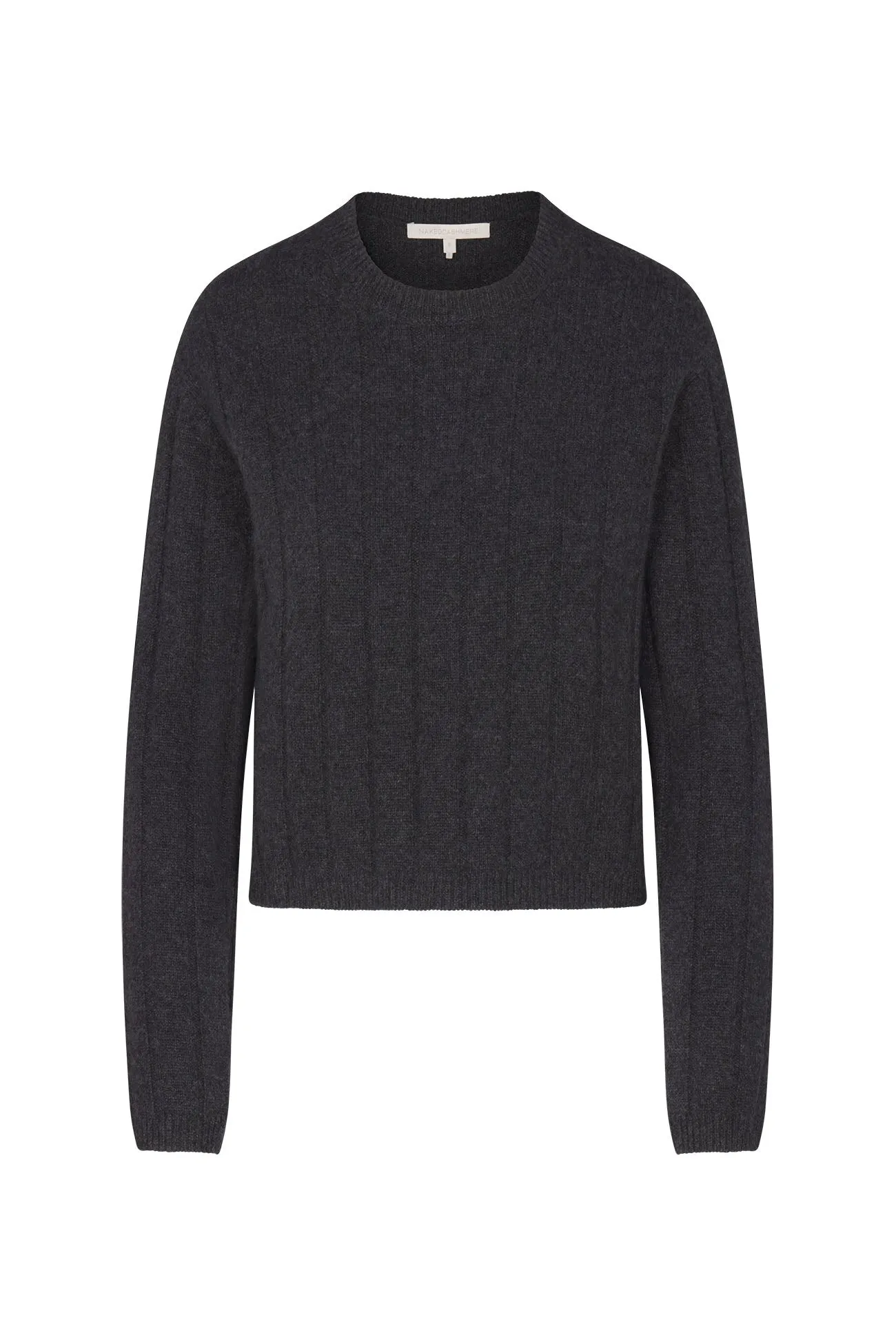 XENIA RIBBED CREWNECK CASHMERE SWEATER